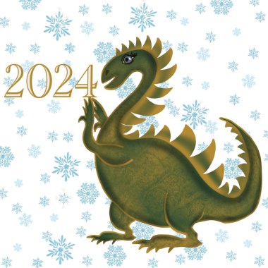   Hediye dinazorlu yeni yıl ejderhası, dev kertenkele, sürüngen, sürüngen, pullu deri, yaşlı deri, kuyruklu sürüngen, bayram, yeni yıl, Çin yılbaşı ağacı 