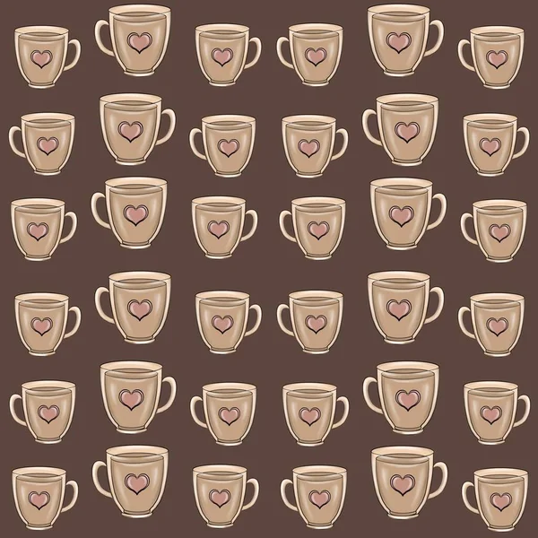 cup, coffee, drink, tea, mug, hot, cafe, breakfast, beverage, illustration, vector, espresso, heart, love, caffeine, brown