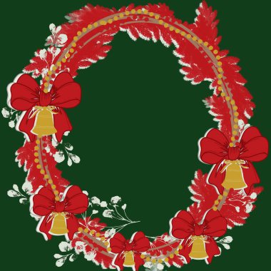   Noel, çerçeve, dekorasyon, kutsal çiçek, bayram, kart, yaprak, sınır, çelenk, çiçek, vektör, dut, xmas, illüstrasyon, tasarım, dal, selamlama, doğa, ağaç