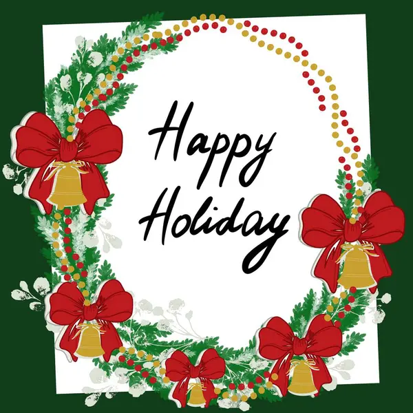   Noel, çerçeve, kart, dekorasyon, çelenk, çiçek, tatil, vektör, xmas, tasarım, illüstrasyon, ağaç, sınır, selamlama, kutlama, çobanpüskülü