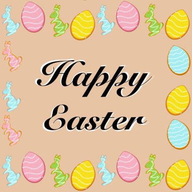 Tavşan Paskalyası, yumurta, tatil, yumurta, vektör, desen, dekorasyon, bahar, set, kutlama, sembol, illüstrasyon, tasarım, çiçek