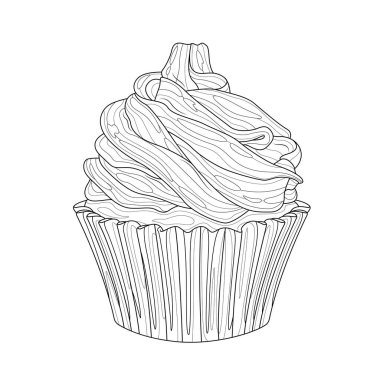 Çöreğim. Çocuklar ve yetişkinler için boyama kitabı antistresi. Resimler beyaz arkaplanda izole edildi.