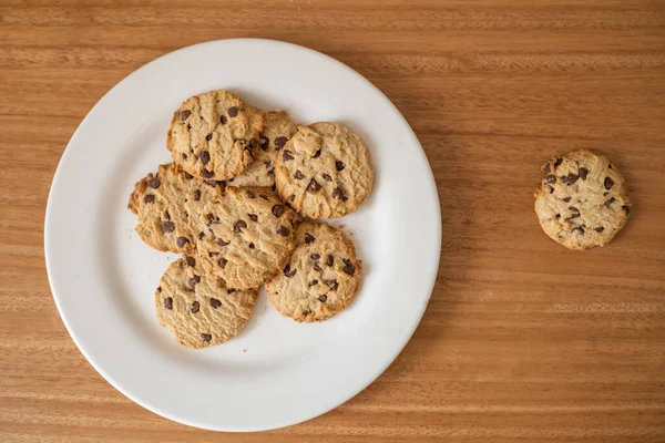 Wallpaper Chocolate Chip Cookies Appetizing Sweet Healthy Food Texture Studio — Stock Photo, Image
