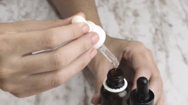 Beauty Produktdesign Serum Mit Vitaminen Für Die Hautpflege Verpackung Mit — Stockvideo