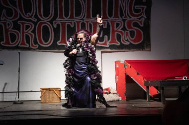 Squidling Brothers Circus, Detroit, Michigan 'daki Tangent Gallery' de canlı performans sergiliyor.