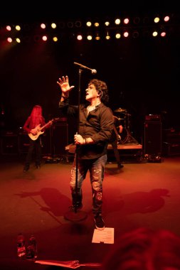 George Lynch performing at the Emerald Theatre with special guest AON and Terry Ilous of XYZ on January 28, 2023 in Mt. Clemens, Michigan