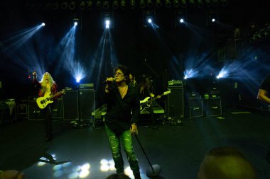 George Lynch performing at the Emerald Theatre with special guest AON and Terry Ilous of XYZ on January 28, 2023 in Mt. Clemens, Michigan