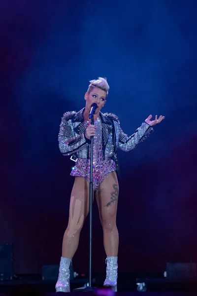 stock image P!NK performing live at Comerica Park in Detroit, Michigan on August 16, 2023 with special guest Brandi Carlile and Grouplove