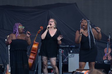 Brandi Carlile 8-16-2023 tarihlerinde Detroit, Michigan 'daki P-NK için Comerica Park' ta özel konuk olarak sahne alıyor.