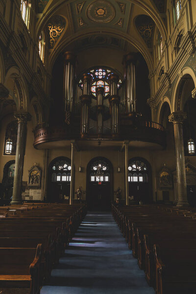Historic Cathedral of St. Mary of Detroit, Michigan on February 27, 2024