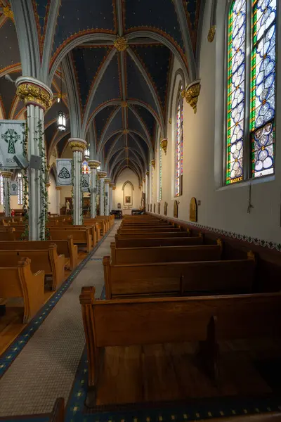 stock image Historic Most Holy Trinity Church of Detroit, Michigan on March 15, 2024