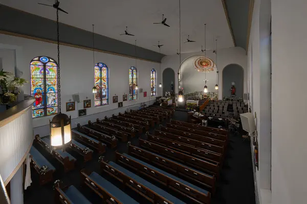 Historyczne Najświętsze Serce Rzymskokatolicki Kościół Detroit Michigan Kwietnia 2024 Zdjęcie Stockowe
