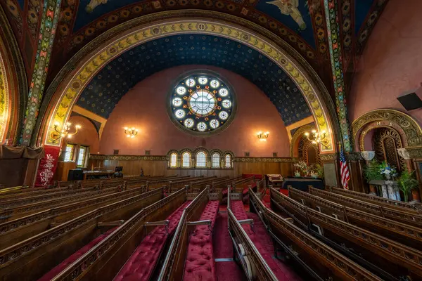 Historyczny Pierwszy Kościół Kongregacyjny Detroit Michigan Kwietnia 2024 Obrazek Stockowy