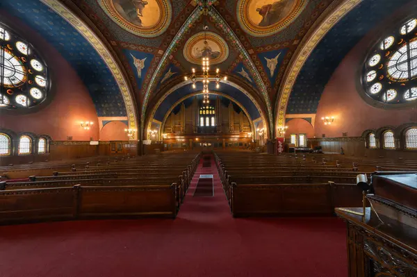 Historyczny Pierwszy Kościół Kongregacyjny Detroit Michigan Kwietnia 2024 Zdjęcia Stockowe bez tantiem