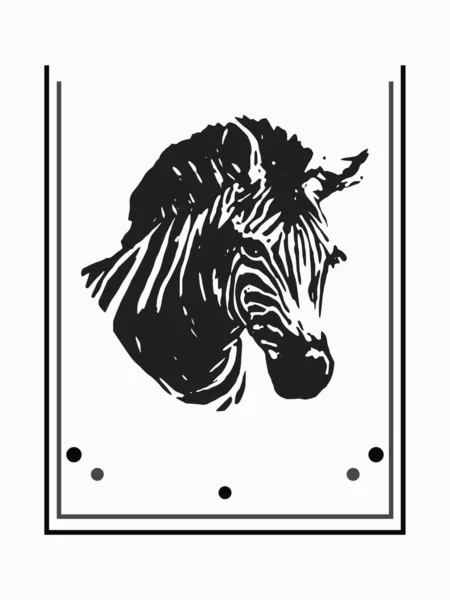 Zebra Head Geometric Lines Rendering Illustration Use Print Logo Emblem —  Fotos de Stock