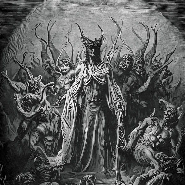 Army Demons Led Leader Vintage Engraving Religion Mysticism — 스톡 사진