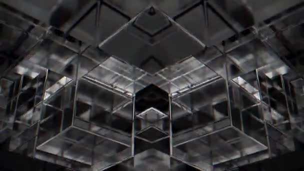 黒いガラスの柱が動いている クロマティック異常 3Dアニメーション — ストック動画