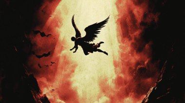 Melek Lucifer cennetten yeryüzüne düşüyor