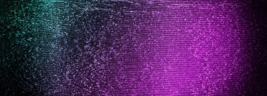 TV gürültüsü parazit etkisi. Mor ve yeşil, panoramik manzara