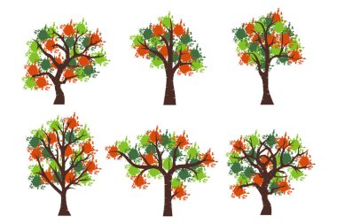 şirin ağaç şekli resimleme grafiği