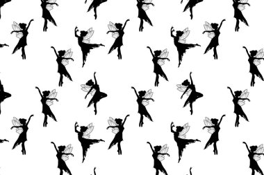 sevimli peri silueti desen grafiği