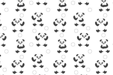 Şirin panda çizgi film deseni grafiği