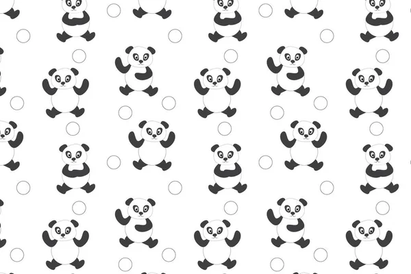 Carino Panda Disegno Del Fumetto Grafico — Vettoriale Stock