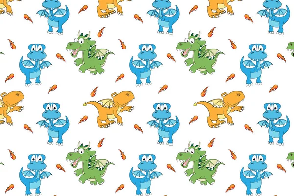 stock vector cute dragon cartoon pattern graphic