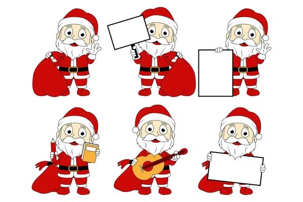 Niedlichen Weihnachtsmann Cartoon Illustration Grafik — Stockvektor