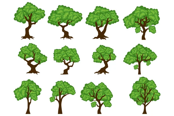 Şirin Ağaç Şekli Resimleme Grafiği — Stok Vektör
