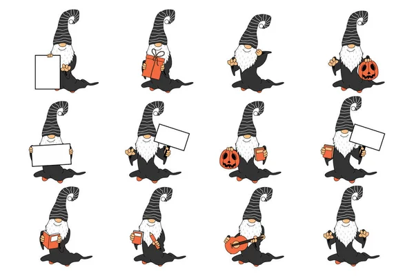 Söt Gnome Tecknad Illustration Grafiskt — Stock vektor