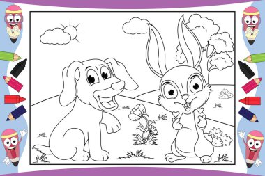 Çocuklar için renkli hayvan çizgi filmi