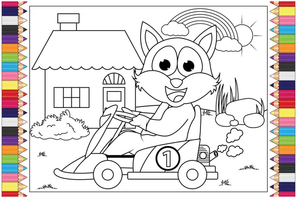 stock vector coloring animal cartoon for kids