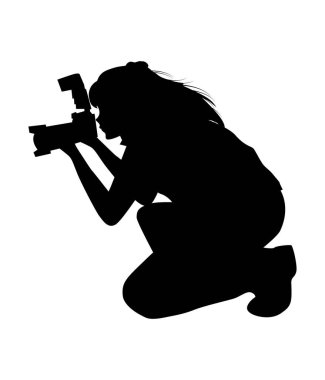 Kadın fotoğrafçı silüeti