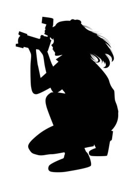 Kadın fotoğrafçı silüeti