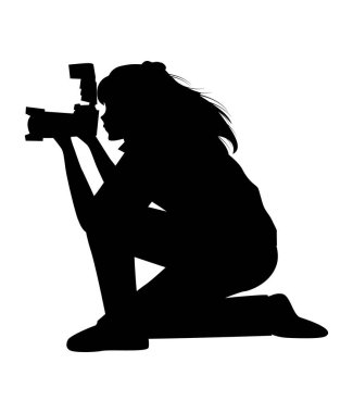 Kadın fotoğrafçı silüeti