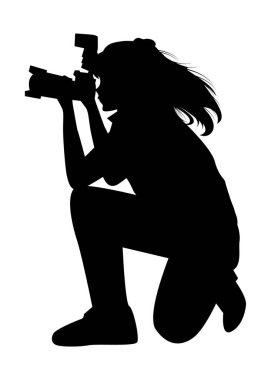 Kadın fotoğrafçı silüeti