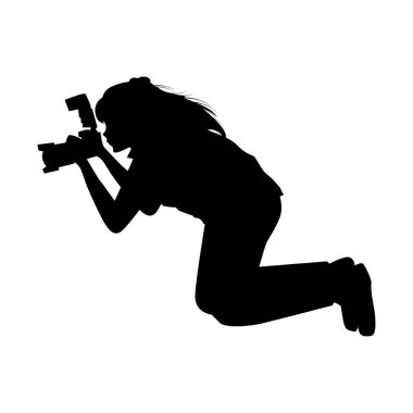 Kadın fotoğrafçı silüeti
