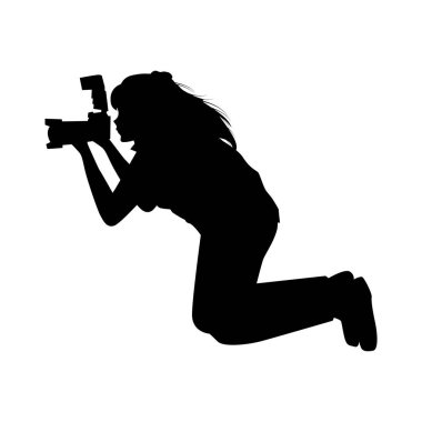 Kadın fotoğrafçı silüeti