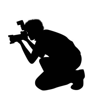 Erkek fotoğrafçı silüeti