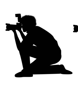 Erkek fotoğrafçı silüeti
