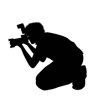 Erkek fotoğrafçı silüeti