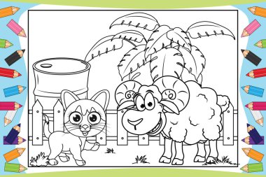 Çocuklar için sevimli hayvan çizgi filmi