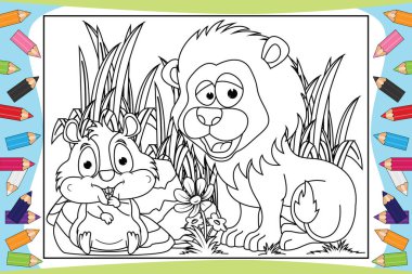 Çocuklar için sevimli hayvan çizgi filmi