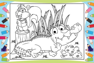 Çocuklar için renkli hayvan çizgi filmi