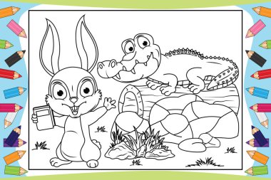 Çocuklar için renkli hayvan çizgi filmi