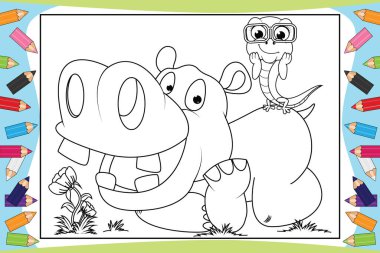 Çocuklar için renkli hayvan çizgi filmi