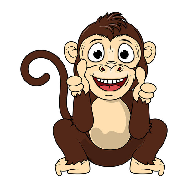 милые обезьяны животное иллюстрация мультфильма