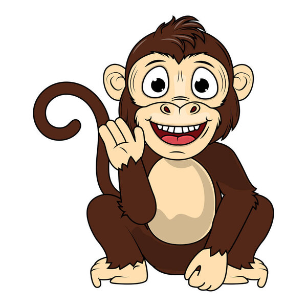 милые обезьяны животное иллюстрация мультфильма