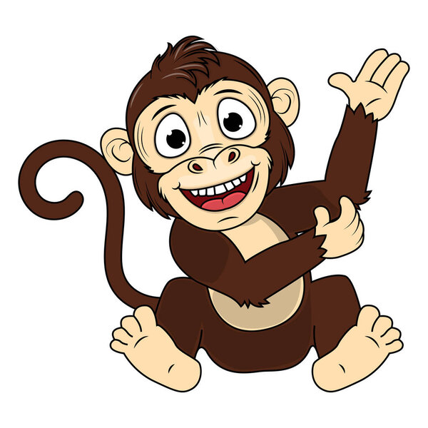 милые обезьяны животное иллюстрация мультфильма